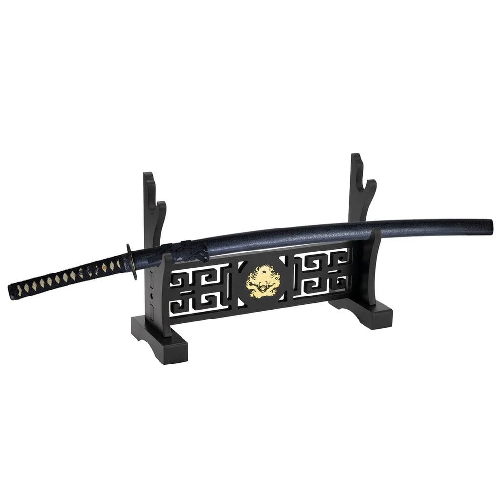 Hollow Blade Design, Portable 2-Tier Dragon Holder, Stand Sword Samurai Pattern Out Blade Katana Cosplay Organizer, Long Rack Sword Stand, Shelf
