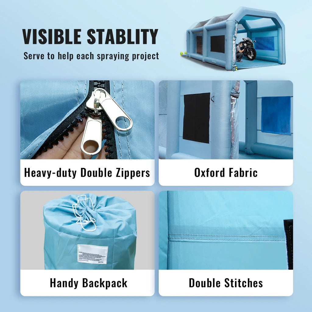 Booth Spray Paint Paint System 750W+950W Inflatable SKYSHALO with Car Filter Inflatable Booth Blower 26x15x11ft Tent