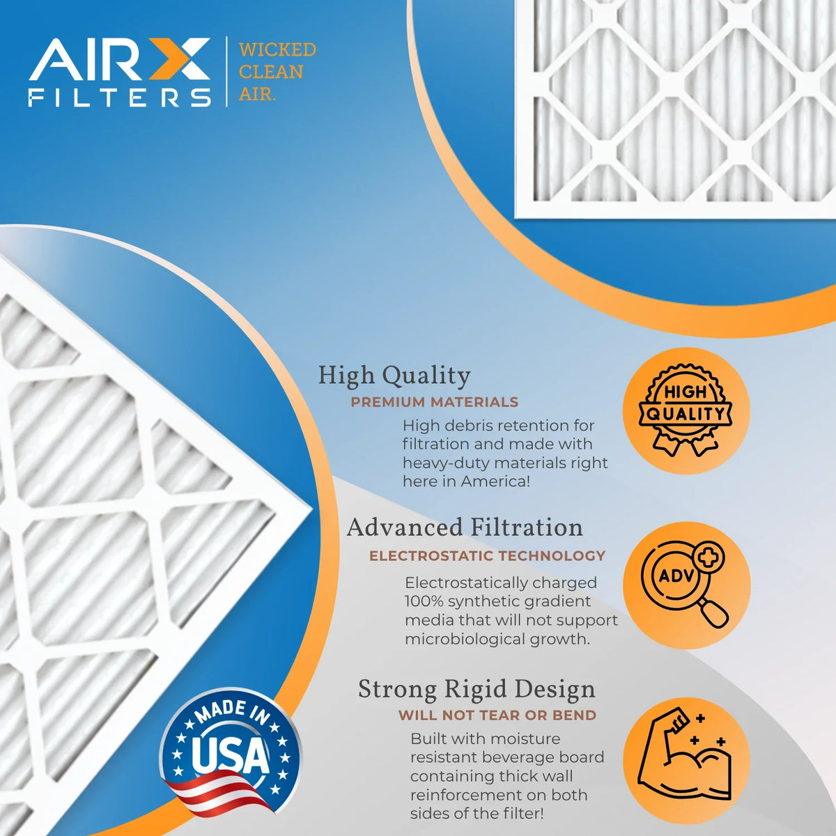 FPR CLEAN Filter 1000, Filter Air Comparable by Premium Pleated MPR 18x24x2 FILTERS MERV AIRX USA WICKED HVAC to Conditioner 18x24x2 Filters MPR Air 11 AIR. 1200 6 7 Pack Electrostatic & Furnace Made