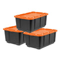Orange Lid 3 Duty Tough Tote, Black Pack USA IRIS Utility with 108qt/27gal Heavy