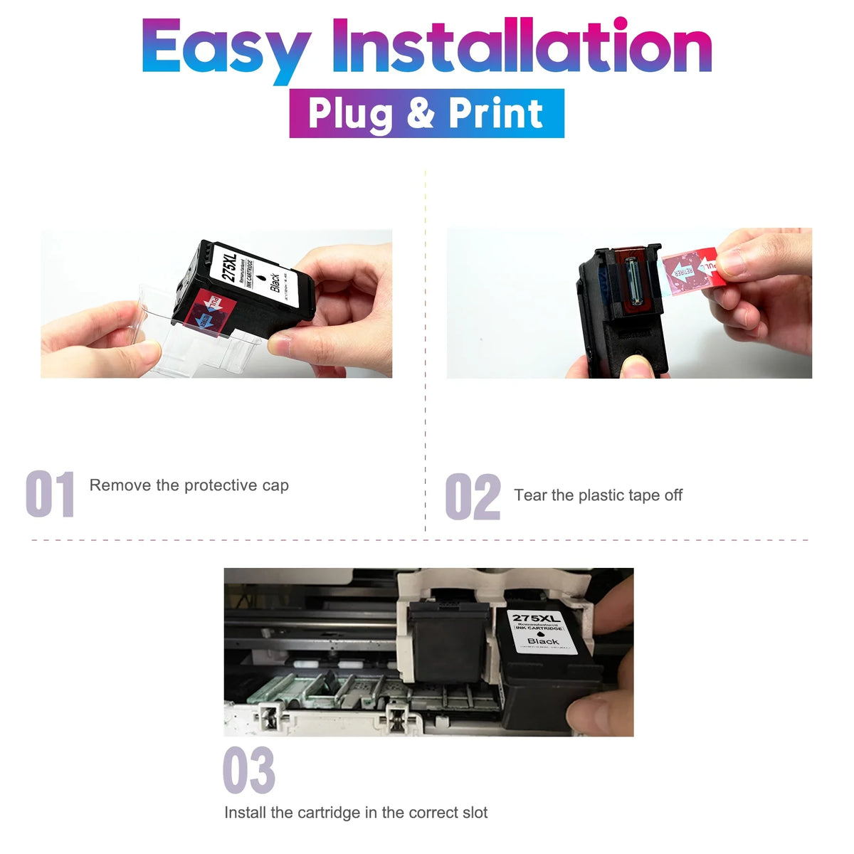 Printer(2 Canon 275XL 276 276XL TS3522 Combo CL-276 Canon Replacement Ink Color) for Black, PIXMA 275 TR4700 PG-275 TS3500 XL TR4720 Cartridge TS3520 Compatible with 2 TR4722