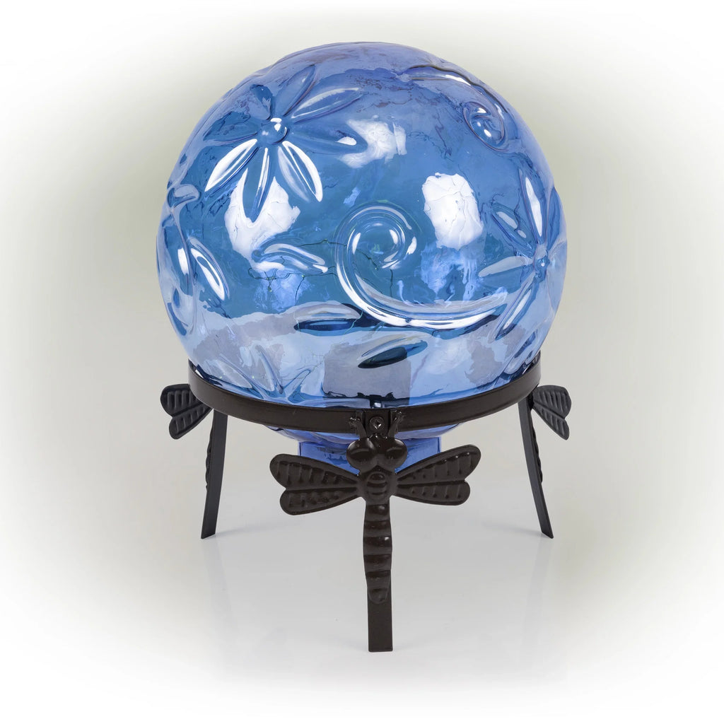 Gazing 10" W Glass L Blue H Corporation Embossed x Alpine 10" 13" Light-up x Globe,