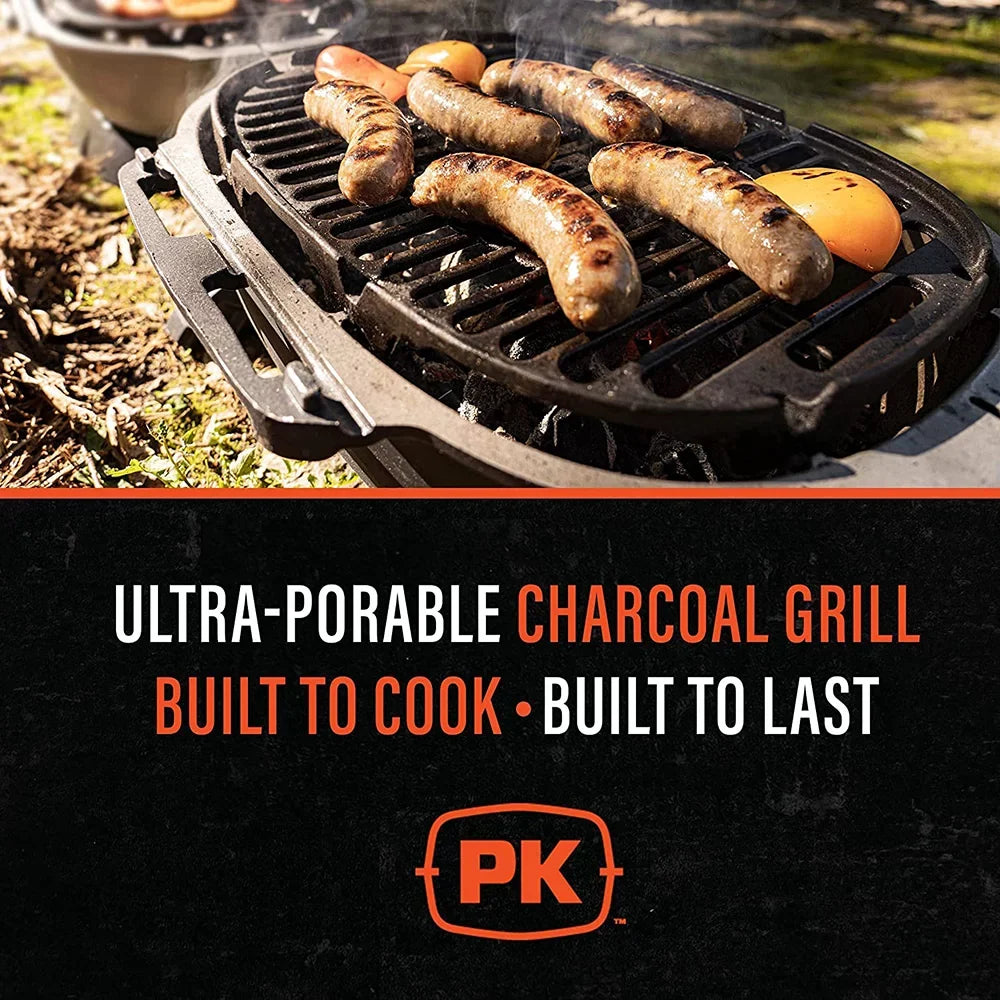 PKGO 17 Hibachi in. Grills PK Orange Charcoal Grill