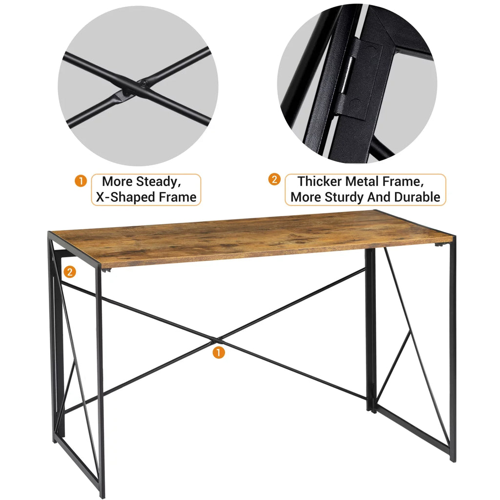 40 Writing inches Simple Lacoo Brown Study Desk Home Office Modern Desk,