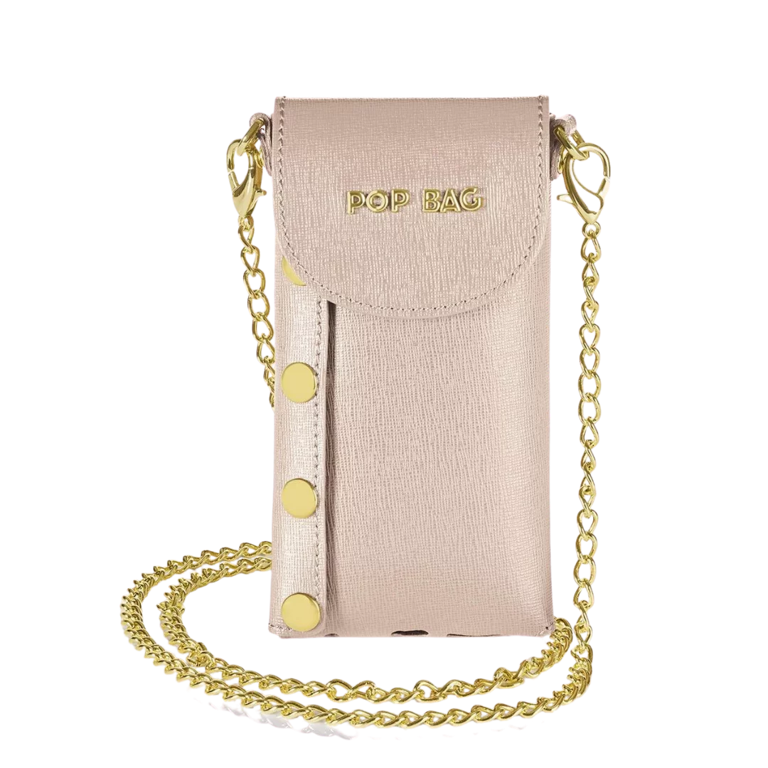 Bag Leather Pink Phone Saffiano