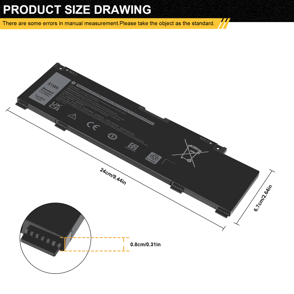SE New 3500 G5 266J9 3590 5500 15 G3 3700 3790 15 Dell Fits Battery for 5505