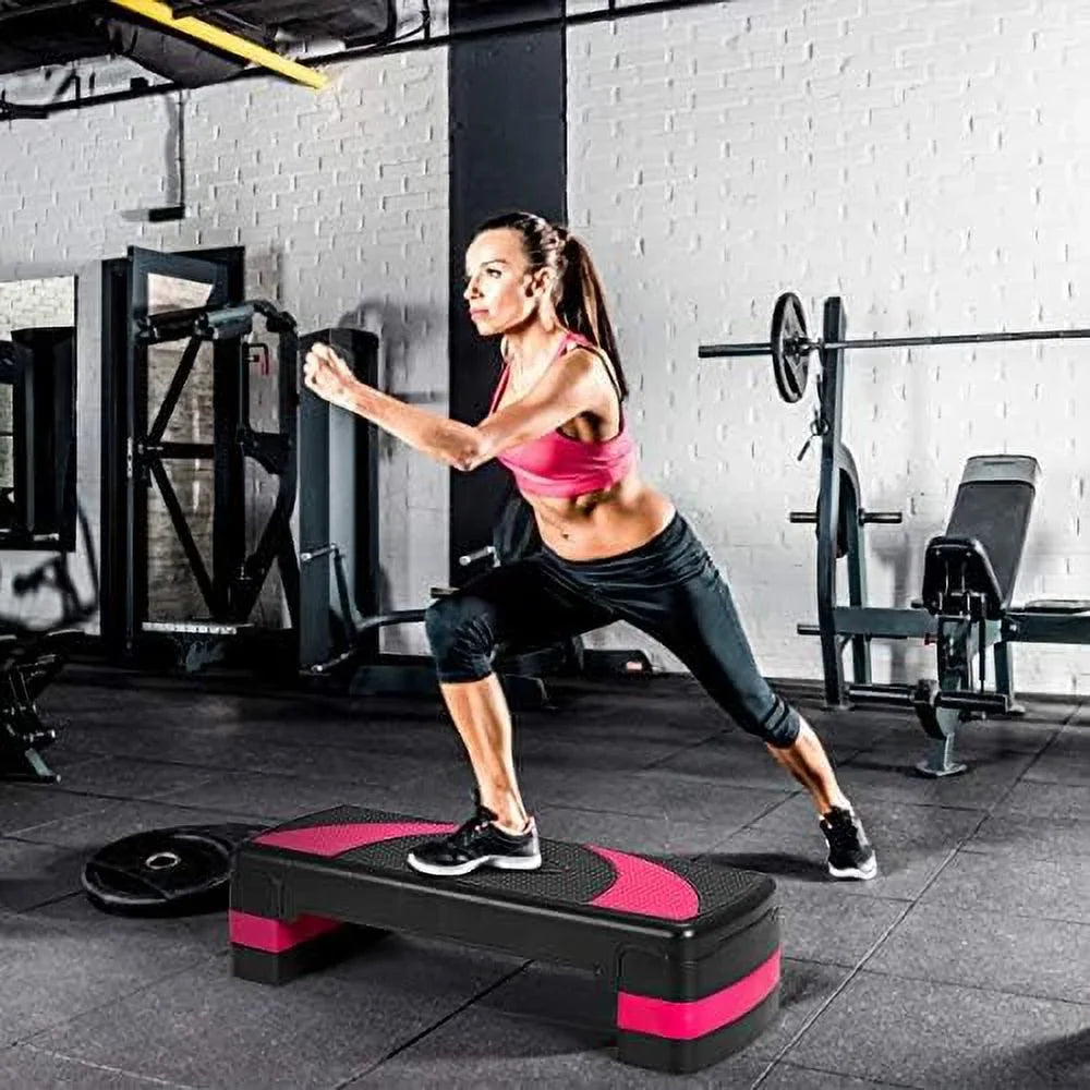 Workout Platforms 3-Level Detachable Adjustable Risers With 31” Surface, Shock-Absorb Stepper, Exercise Anti-Slip Pads, Aerobic Platform With & Step Non-Slip Height