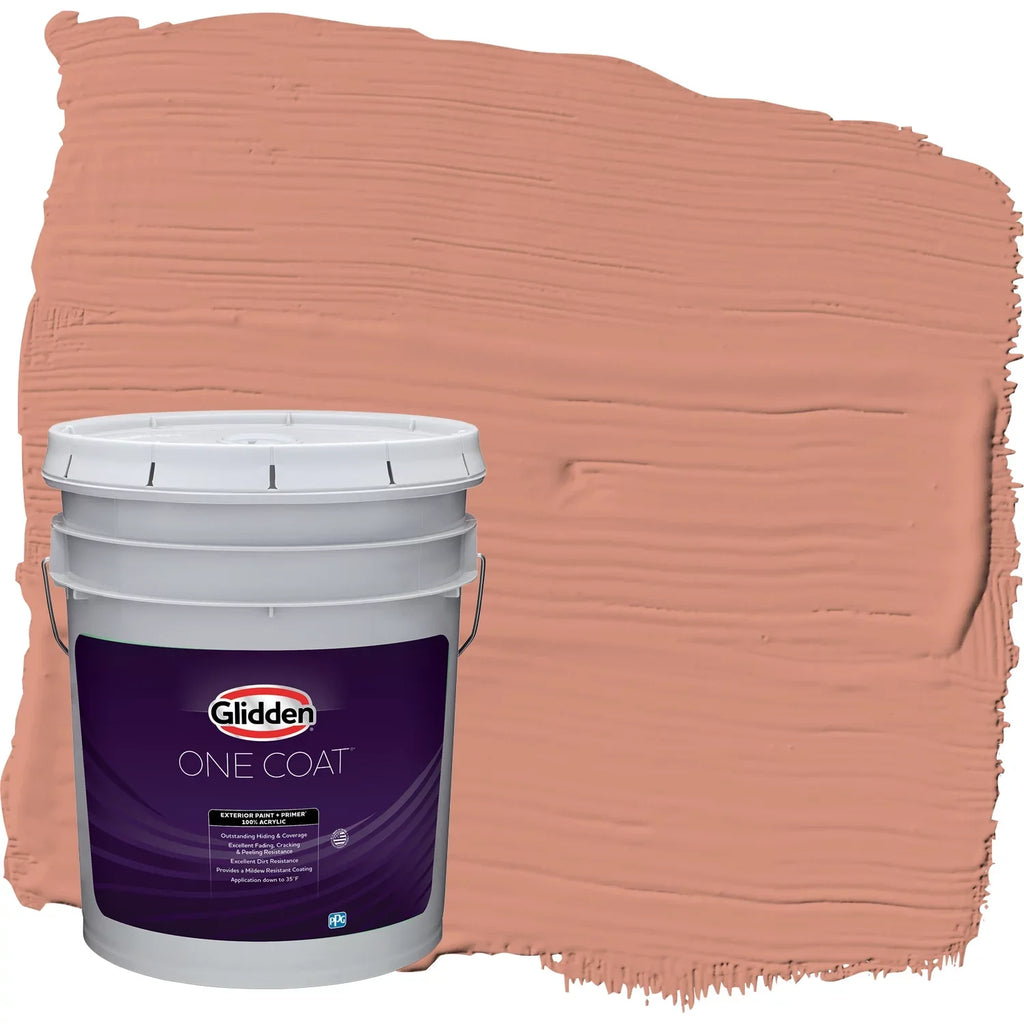 Primer Glidden Orange, 5 Orange Paint One Semi-Gloss, Essential Exterior / Gallons Coat +