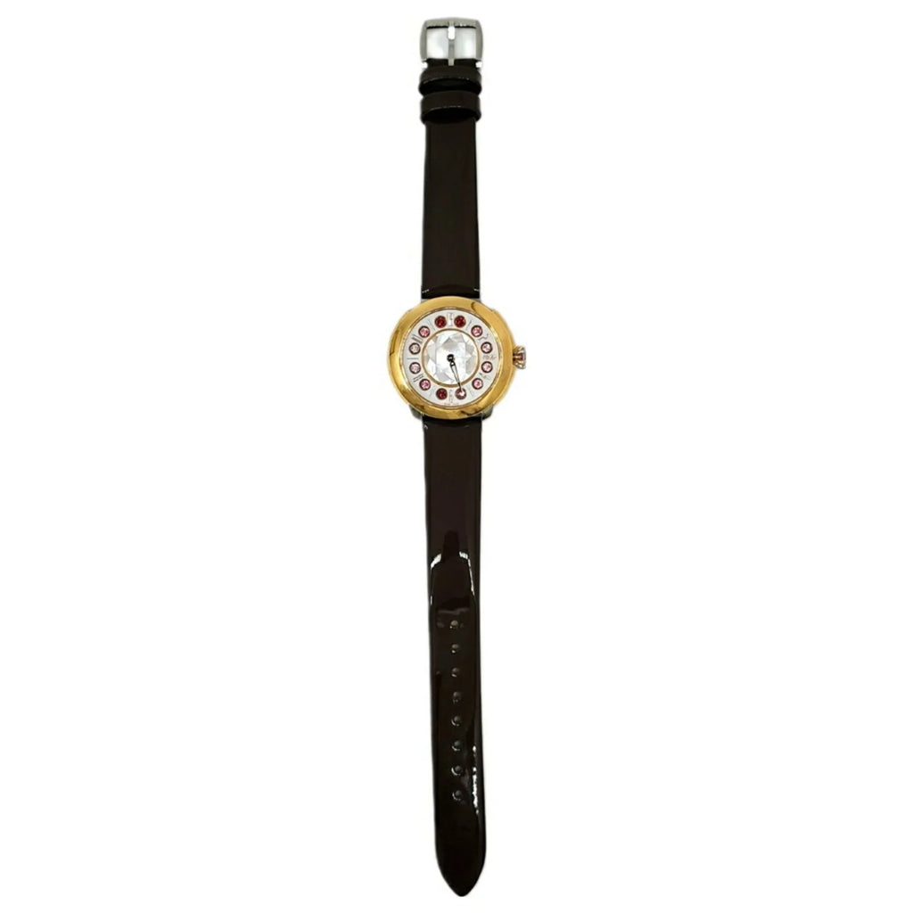 New) FENDI SS Fashionable Women's Topaz Belt Black 3 Shell Eye (Like Shine Brown Quartz Watch Enamel Spinel Pre-Owned Fendi Colors Clock