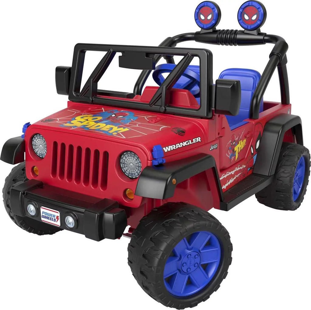 Child a 3-7 Spider-Man Power with Wrangler Sounds, Ages Ride-On Battery-Powered 12V for Vehicle Wheels Jeep