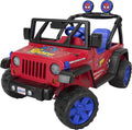 Child a 3-7 Spider-Man Power with Wrangler Sounds, Ages Ride-On Battery-Powered 12V for Vehicle Wheels Jeep