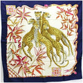 Muffler Pre-Owned (Good) Navy Scarf Women's Print Ferragamo Salvatore Leopard Silk Multicolor x