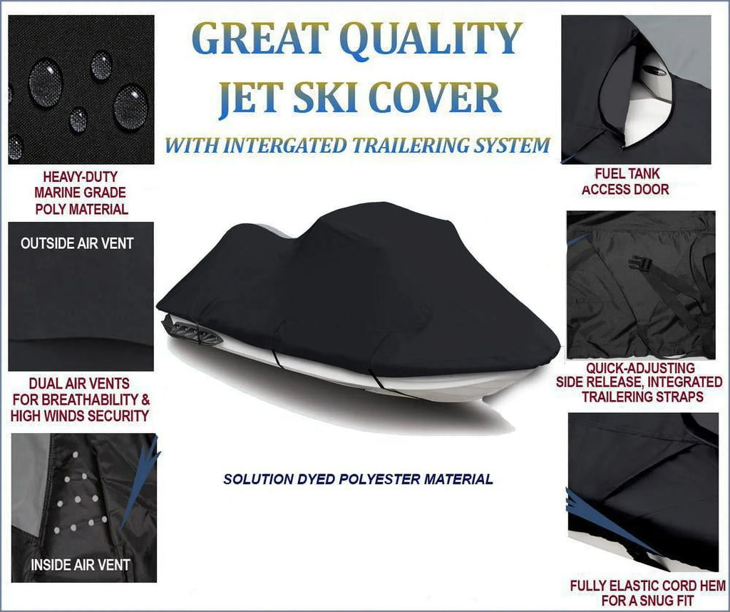 BLACK DENIER for Virage Cover Cover 2000 Ski Covers TX PWC 2001 600 Polaris Jet JetSki 2002 Compatible