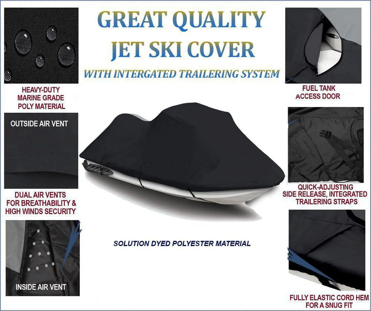 BLACK DENIER for Virage Cover Cover 2000 Ski Covers TX PWC 2001 600 Polaris Jet JetSki 2002 Compatible