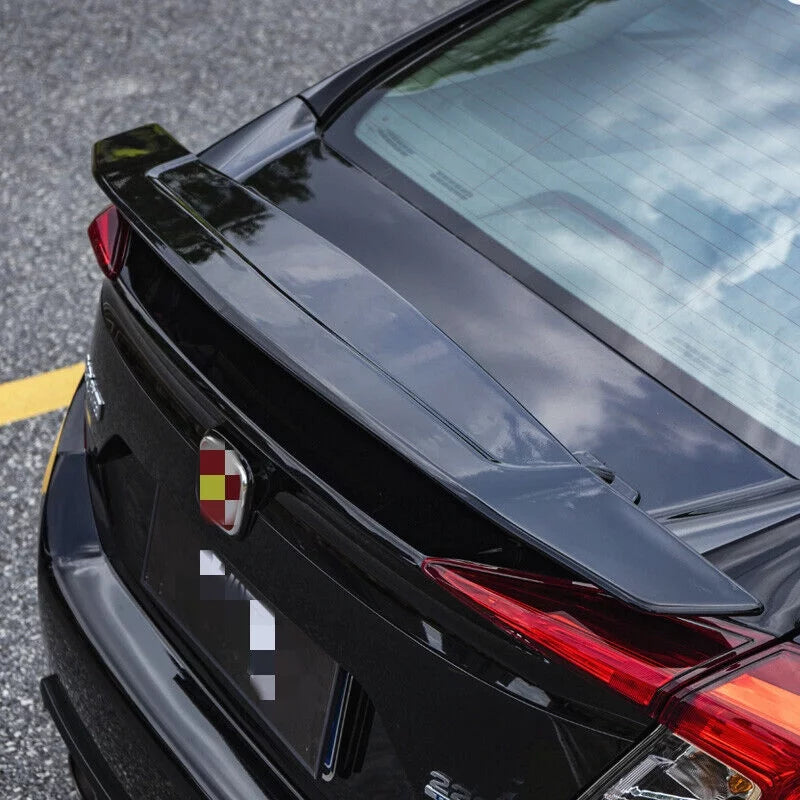 Spoiler Brake Honda Trunk Glossy Light For Civic 2016-2021 Sedan Wing Lip Black