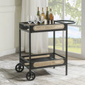 Finish Cart, & Kitchen Serving BESTCOSTY Carts Black Metal Wood