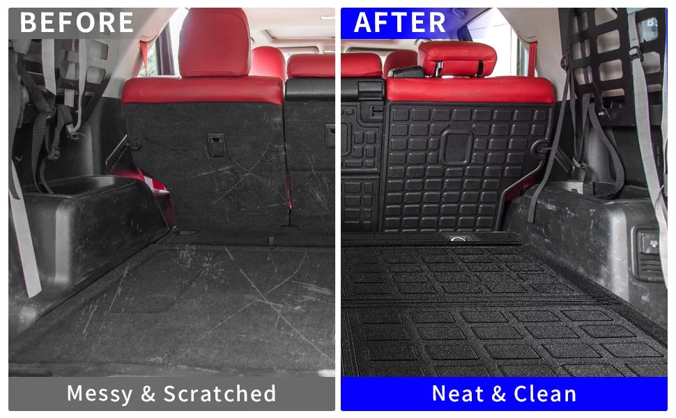 Mat Toyota Cover Cargo Cargo 4Runner Fit Without Seat Back + Sliding 2022 (Trunk 4 Protector 2010-2023 Mat Toyota Runner Backrest Mat Liner Accessories Tray) Trunk Mats,Fit