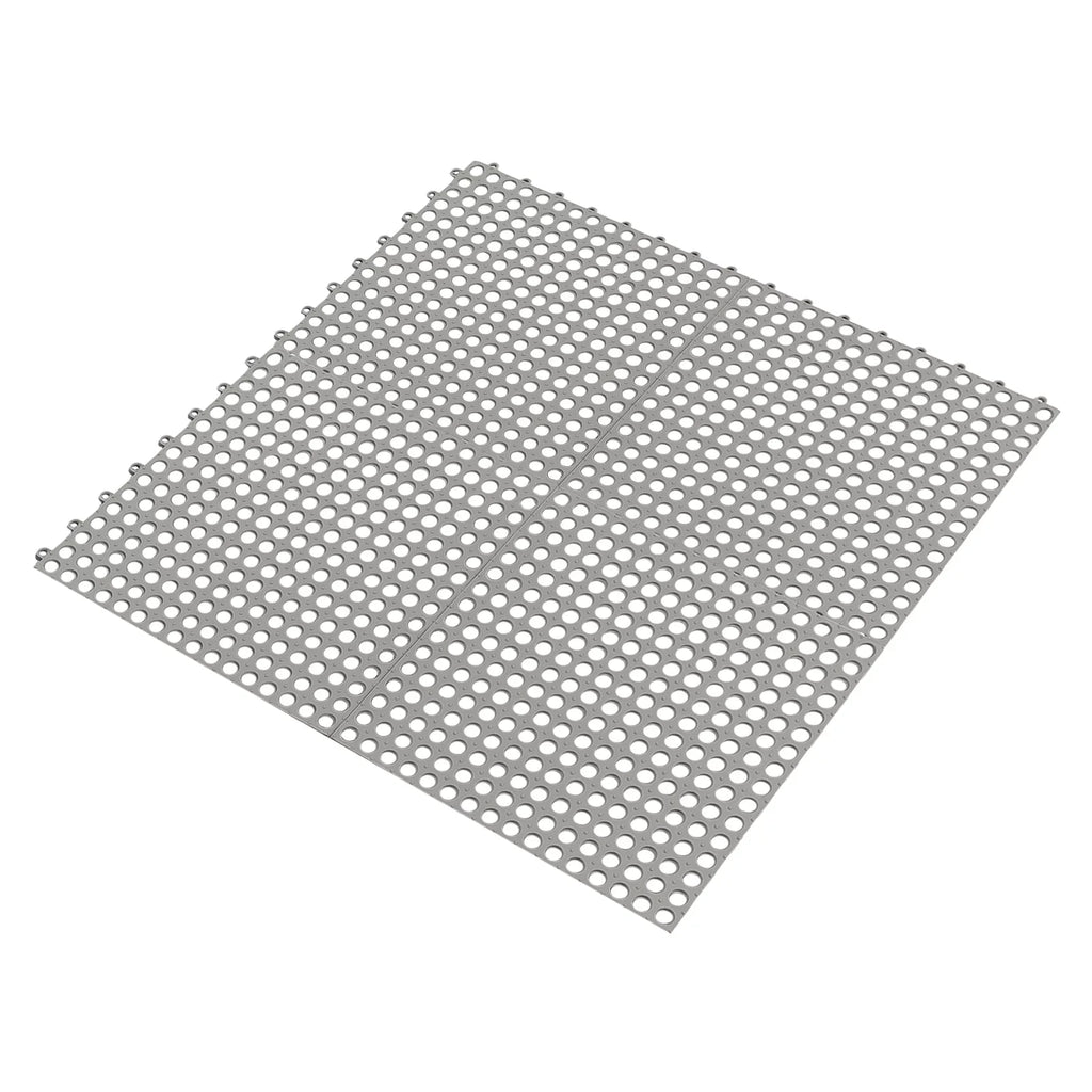 Holes with Mat Floor Bathroom, Kitchen, PVC Bath Mat,Soft Nonslip 11.8*11.8" Interlocking 24PCs Drainage Pool Shower for Gray