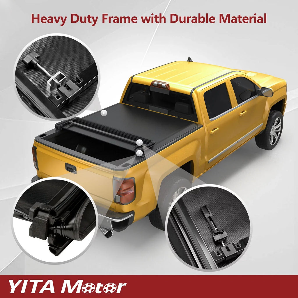 Tonneau 2004-2015 6.5 Bed Fold Ledkingdomus Quad Nissan Titan Soft for ft Cover Truck Bed Fleetside
